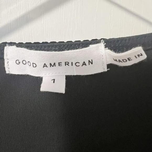 GOOD AMERICAN Velvet‎ Midi Dress in Black Ribbed size 1 - Picture 5 of 9